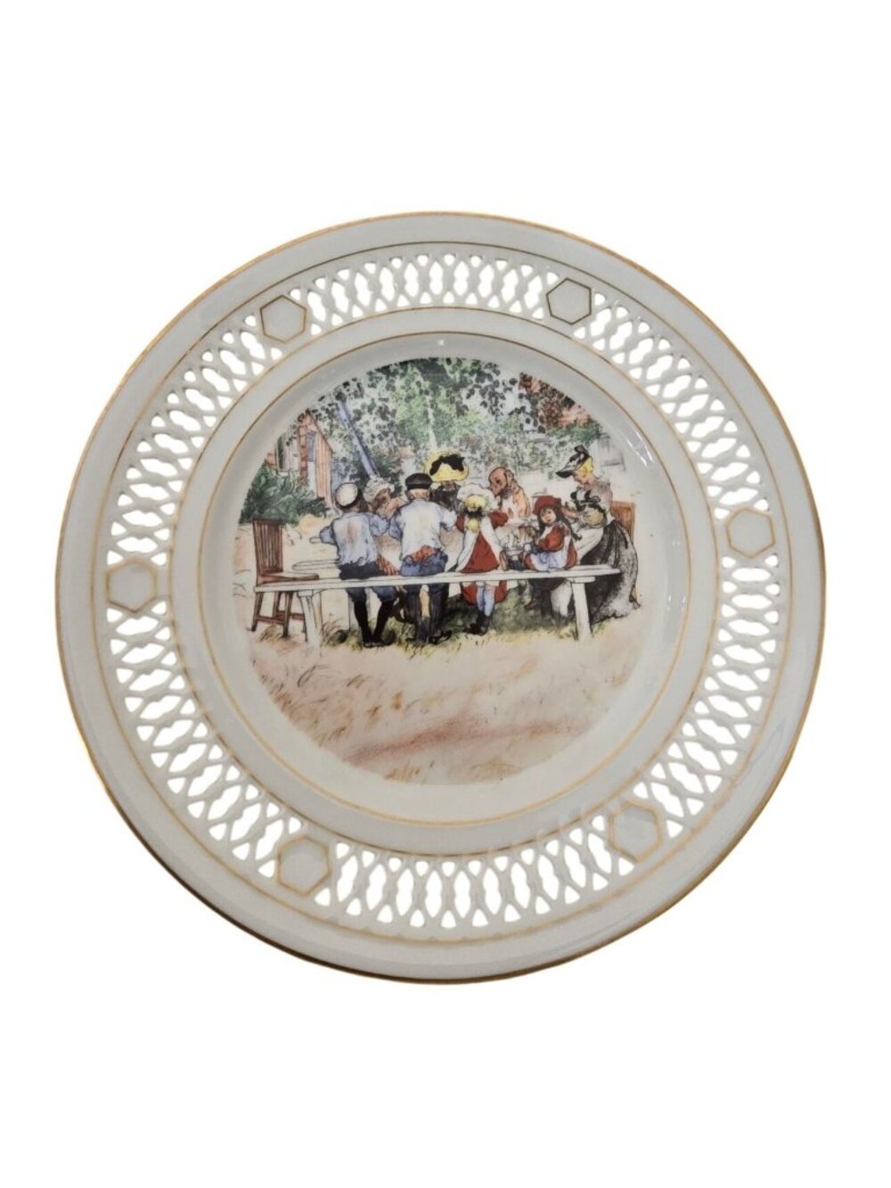 Bing and Grondahl Carl Larsson Hanging Plate Breakfast Under The Big Birch